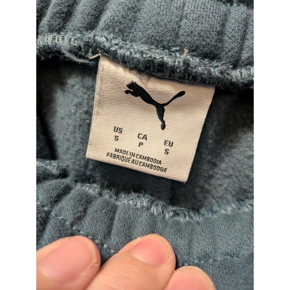 PUMA Women's Blue Gray Fleece Jogger Sweatpants Pink Stripe Size S - Picture 3 of 5